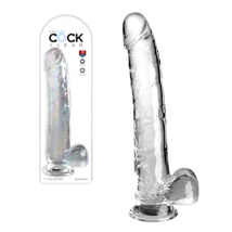 King Cock - 11 in Cock with Balls - Clear